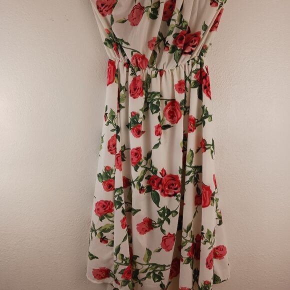 Haute Rogue off the shoulders floral Smoke low high maxi dress size L - Picture 5 of 7